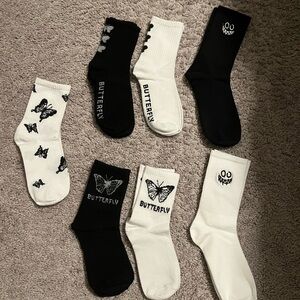 Black and white design socks